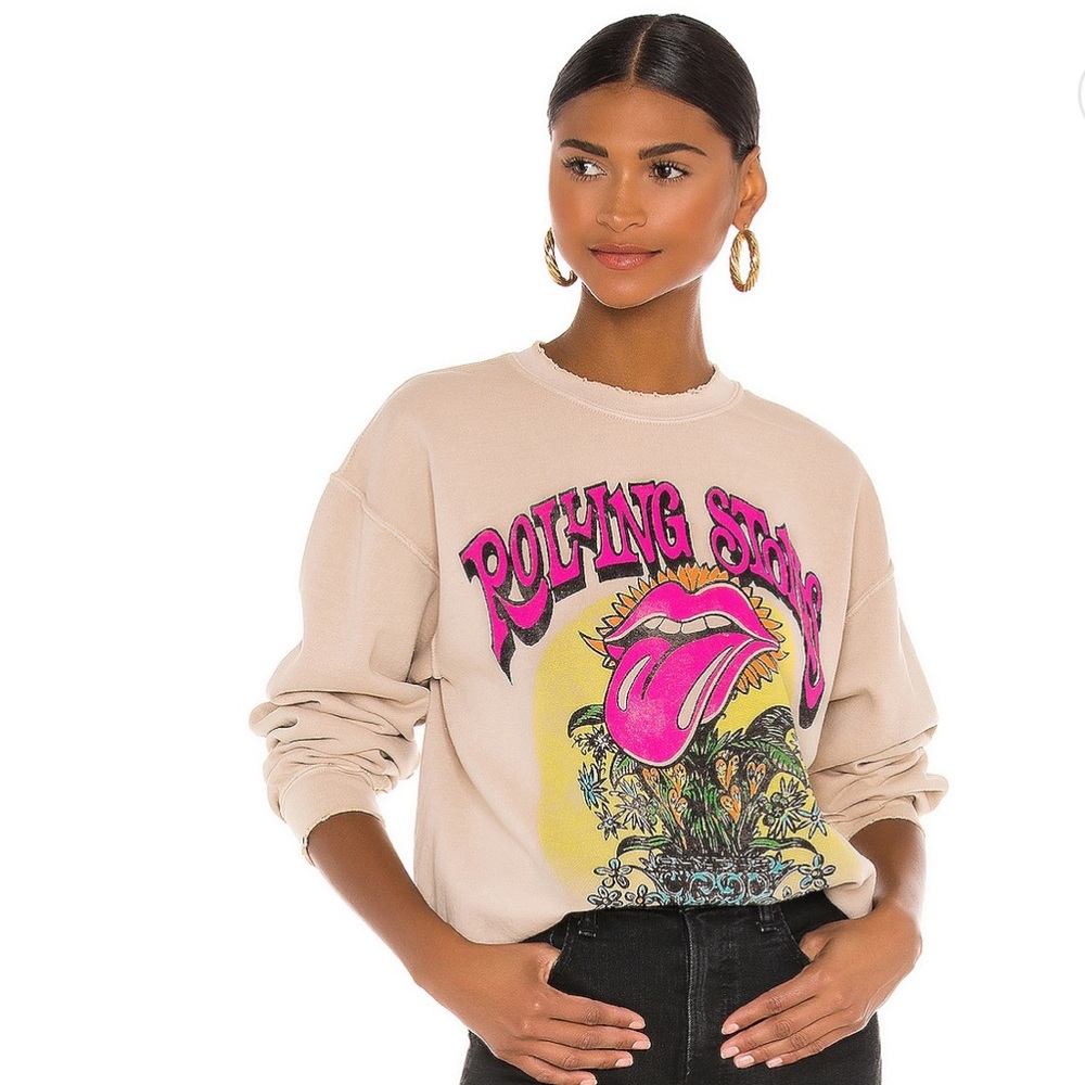Madeworn × REVOLVE Rolling Stones Sweatshirt in Taupe XS